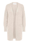 Lulu New Ls Knit Long Cardigan Birch Melange