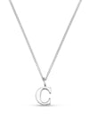 Luxe C Initial Necklace Silver