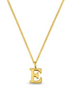 Luxe E Initial Necklace Pale Gold