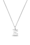 Luxe E Initial Necklace Silver