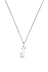 Luxe J Initial Necklace Silver