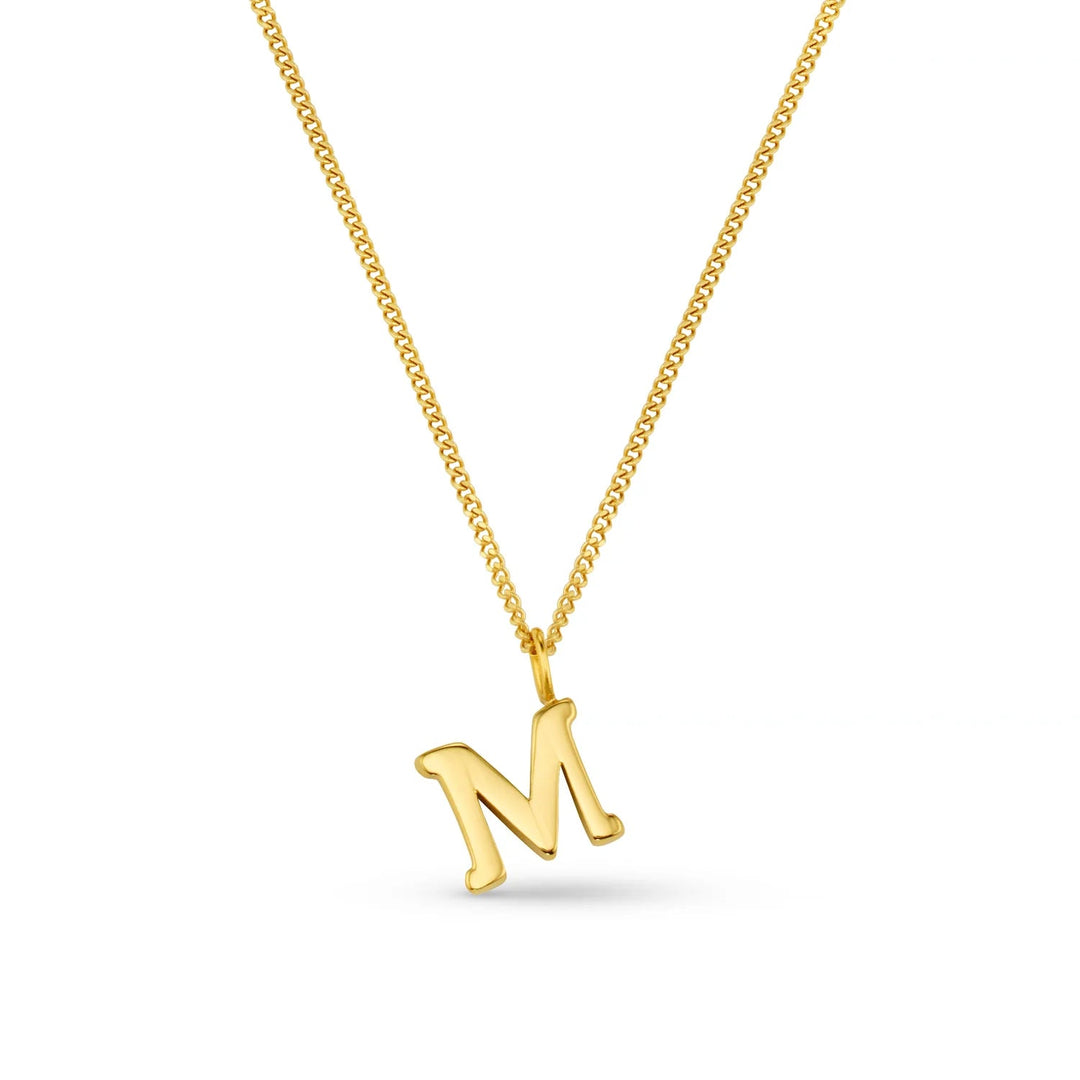 Luxe M Initial Necklace Pale Gold | Accessories | Smuk - Dameklær på nett