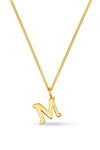 Luxe M Initial Necklace Pale Gold