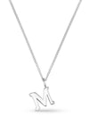 Luxe M Initial Necklace Silver