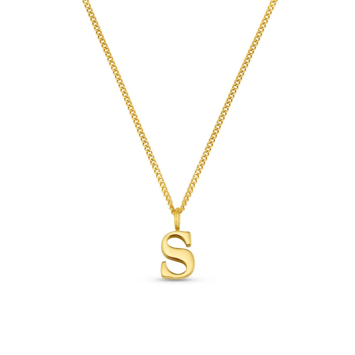 Luxe S Initial Necklace Pale Gold | Accessories | Smuk - Dameklær på nett