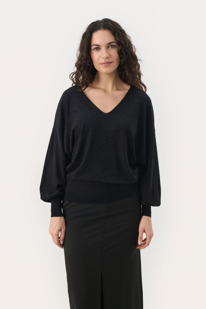 Maceapw Pullover Black Rhinestone | Genser | Smuk - Dameklær på nett