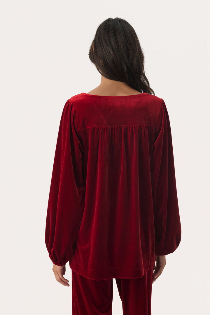 Madispw Blouse Rhythmic Red | Skjorter og bluser | Smuk - Dameklær på nett