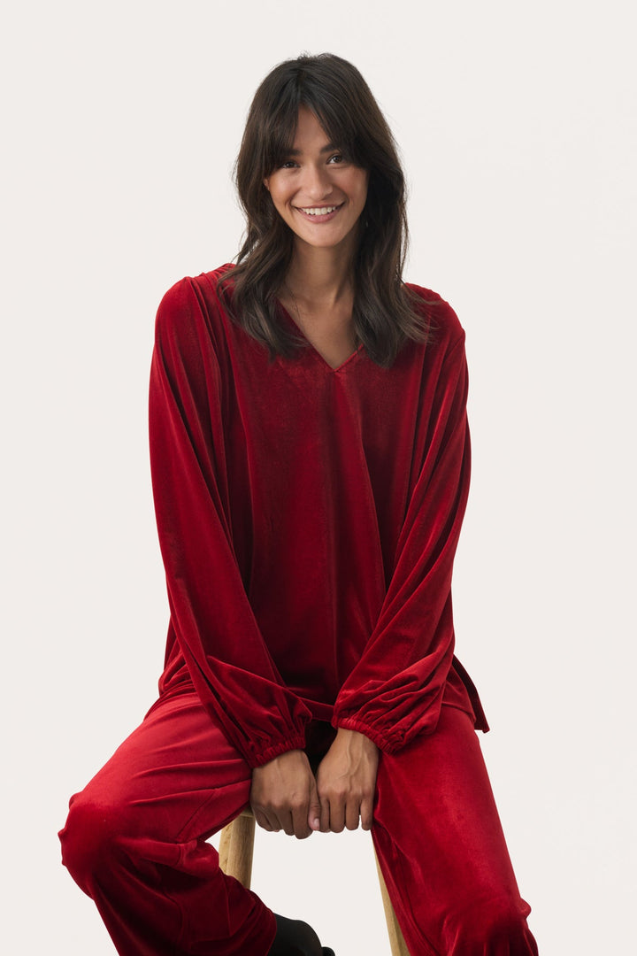 Madispw Blouse Rhythmic Red | Skjorter og bluser | Smuk - Dameklær på nett