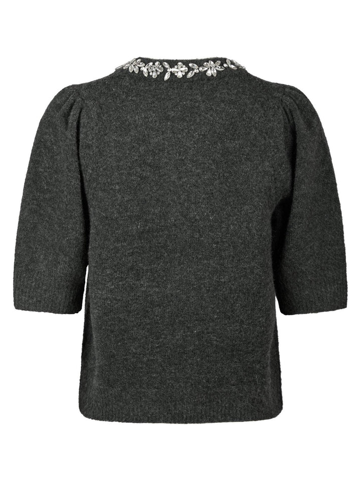 Maia Stone Knit Blouse Antracit Melange | Genser | Smuk - Dameklær på nett