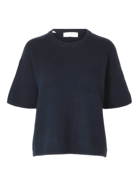 Maline - Liliana 2/4 Knit O - Neck Dark Sapphire Birch | Genser | Smuk - Dameklær på nett