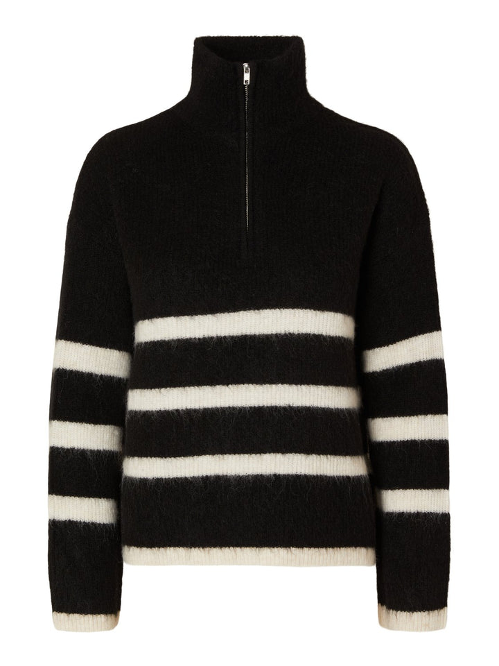 Maline Ls Knit Half Zip Black Birch | Genser | Smuk - Dameklær på nett