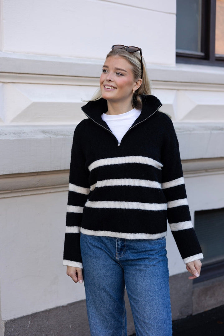 Maline Ls Knit Half Zip Black Birch | Genser | Smuk - Dameklær på nett