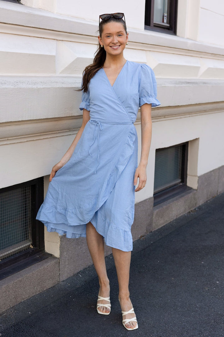 Marietta Linen Dress Light Blue | Kjoler | Smuk - Dameklær på nett