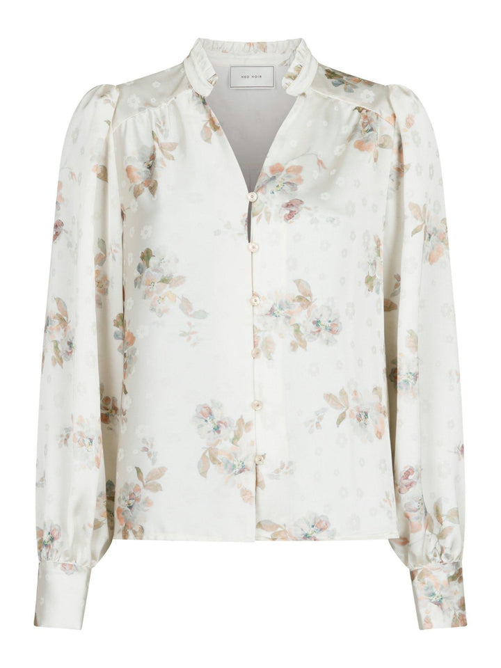 Massima Soft Blossom Blouse Creme | Skjorter og bluser | Smuk - Dameklær på nett