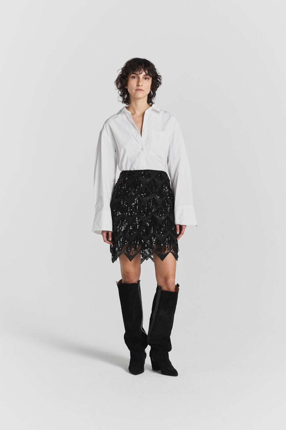 Melvina Sequin Skirt Black | Skjørt | Smuk - Dameklær på nett