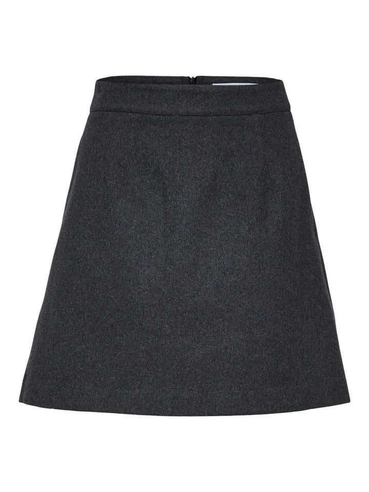 Mercy - Ula Hw Mini Wool Skirt Dark Grey Melange | Skjørt | Smuk - Dameklær på nett