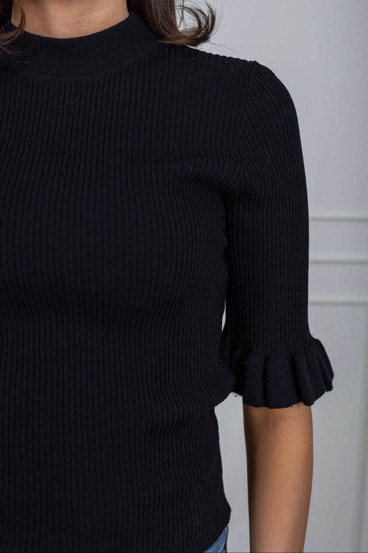 Mikke Ss Knit Top Black | Topper | Smuk - Dameklær på nett