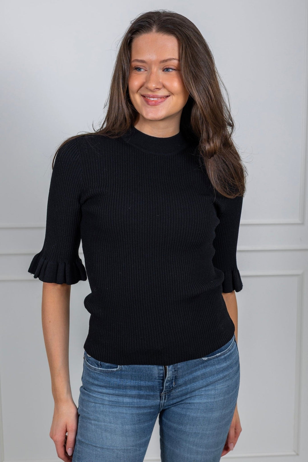 Mikke Ss Knit Top Black | Topper | Smuk - Dameklær på nett