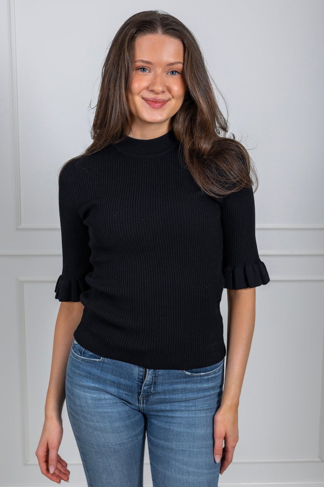 Mikke Ss Knit Top Black | Topper | Smuk - Dameklær på nett