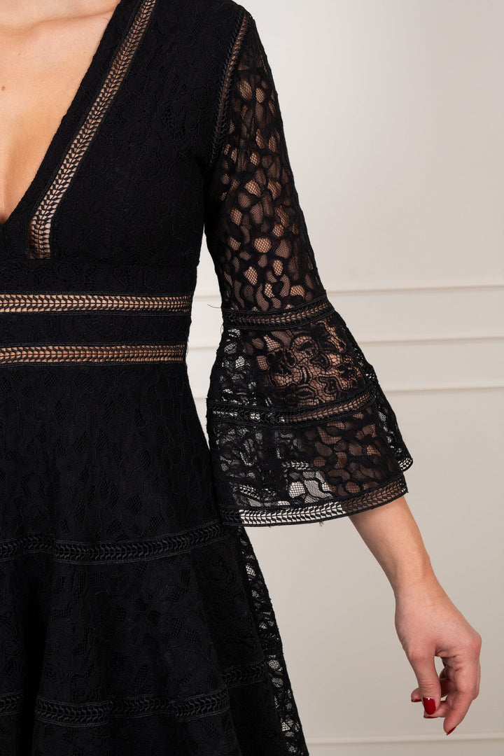 Millie Lace Mini Dress Black Lace | Kjoler | Smuk - Dameklær på nett