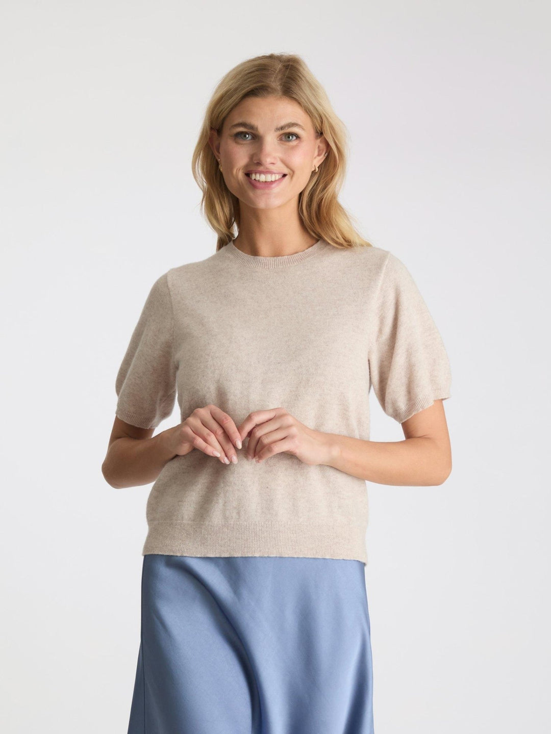 Missy Knit Tee Sand Melange | Genser | Smuk - Dameklær på nett