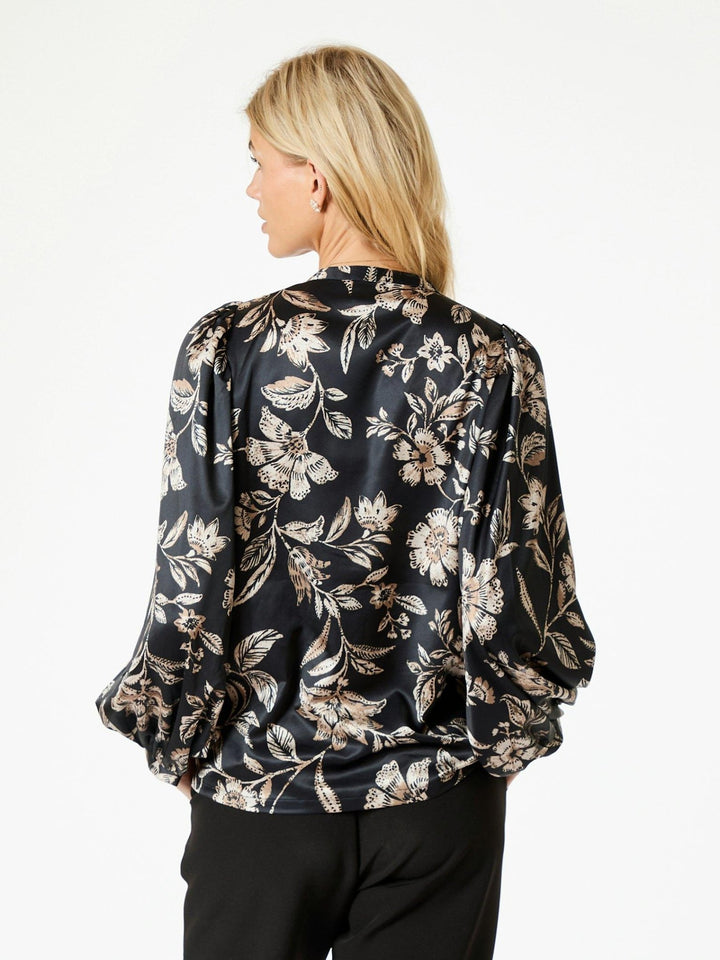 Nani Canvas Flower Blouse Dark Navy | Skjorter og bluser | Smuk - Dameklær på nett