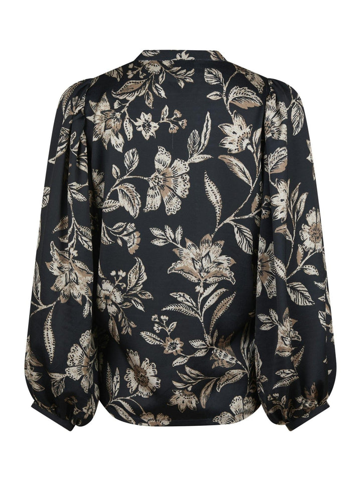 Nani Canvas Flower Blouse Dark Navy | Skjorter og bluser | Smuk - Dameklær på nett