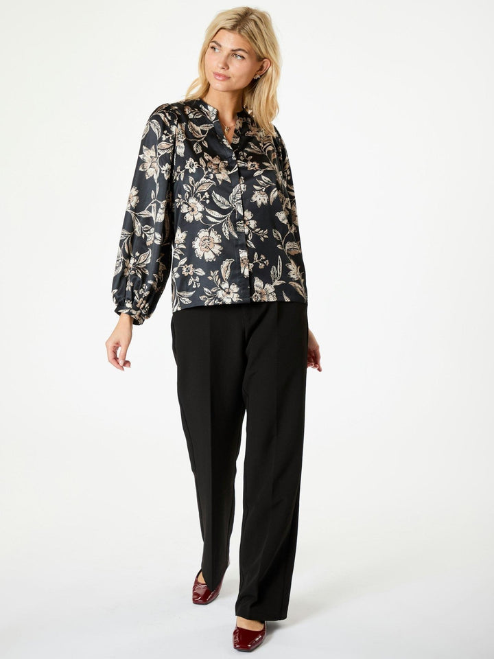 Nani Canvas Flower Blouse Dark Navy | Skjorter og bluser | Smuk - Dameklær på nett