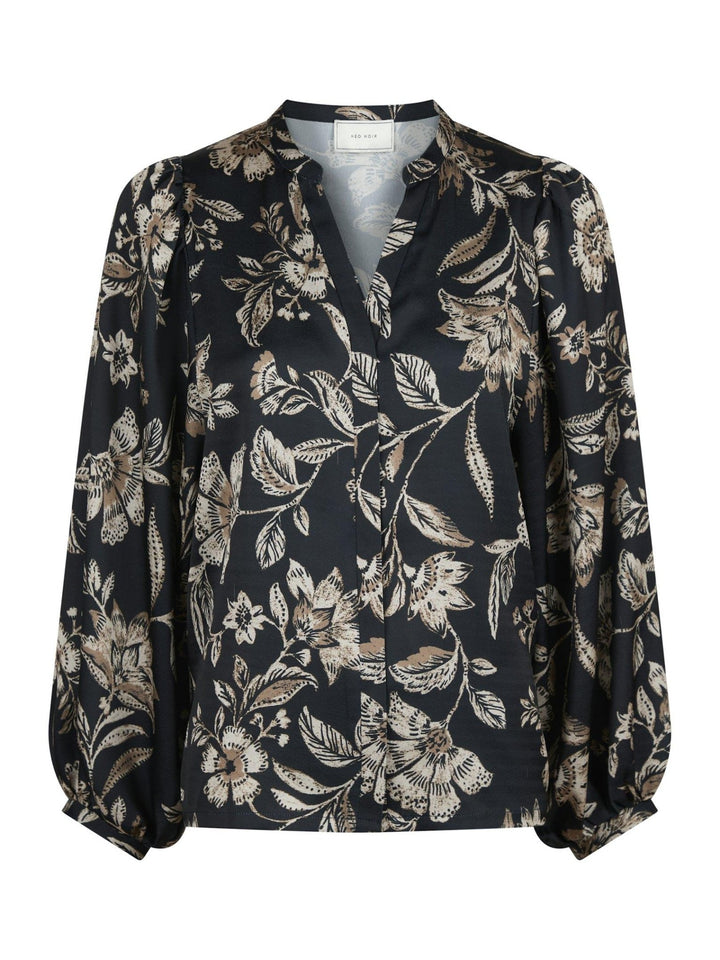 Nani Canvas Flower Blouse Dark Navy | Skjorter og bluser | Smuk - Dameklær på nett