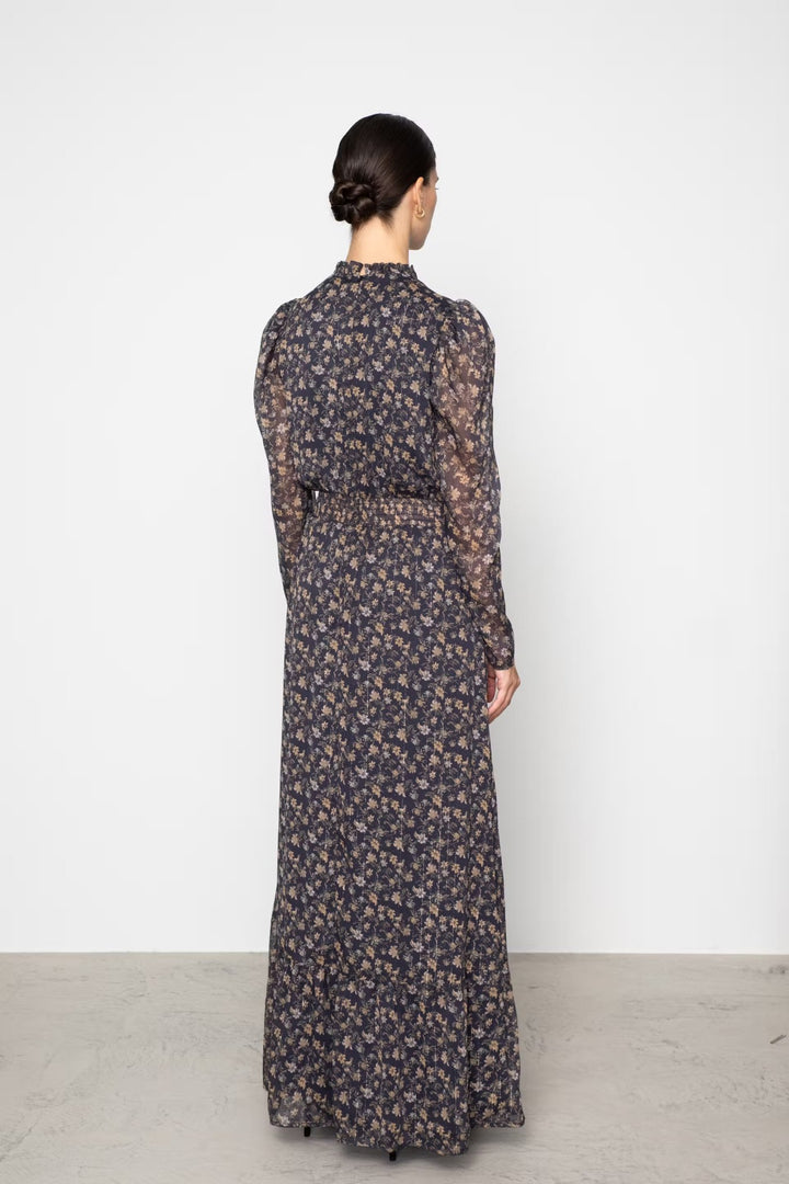 Nora Dress Navy Dahlia Print | Kjoler | Smuk - Dameklær på nett