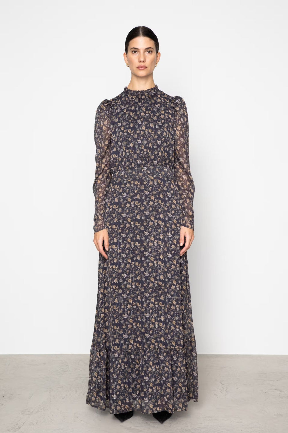 Nora Dress Navy Dahlia Print | Kjoler | Smuk - Dameklær på nett