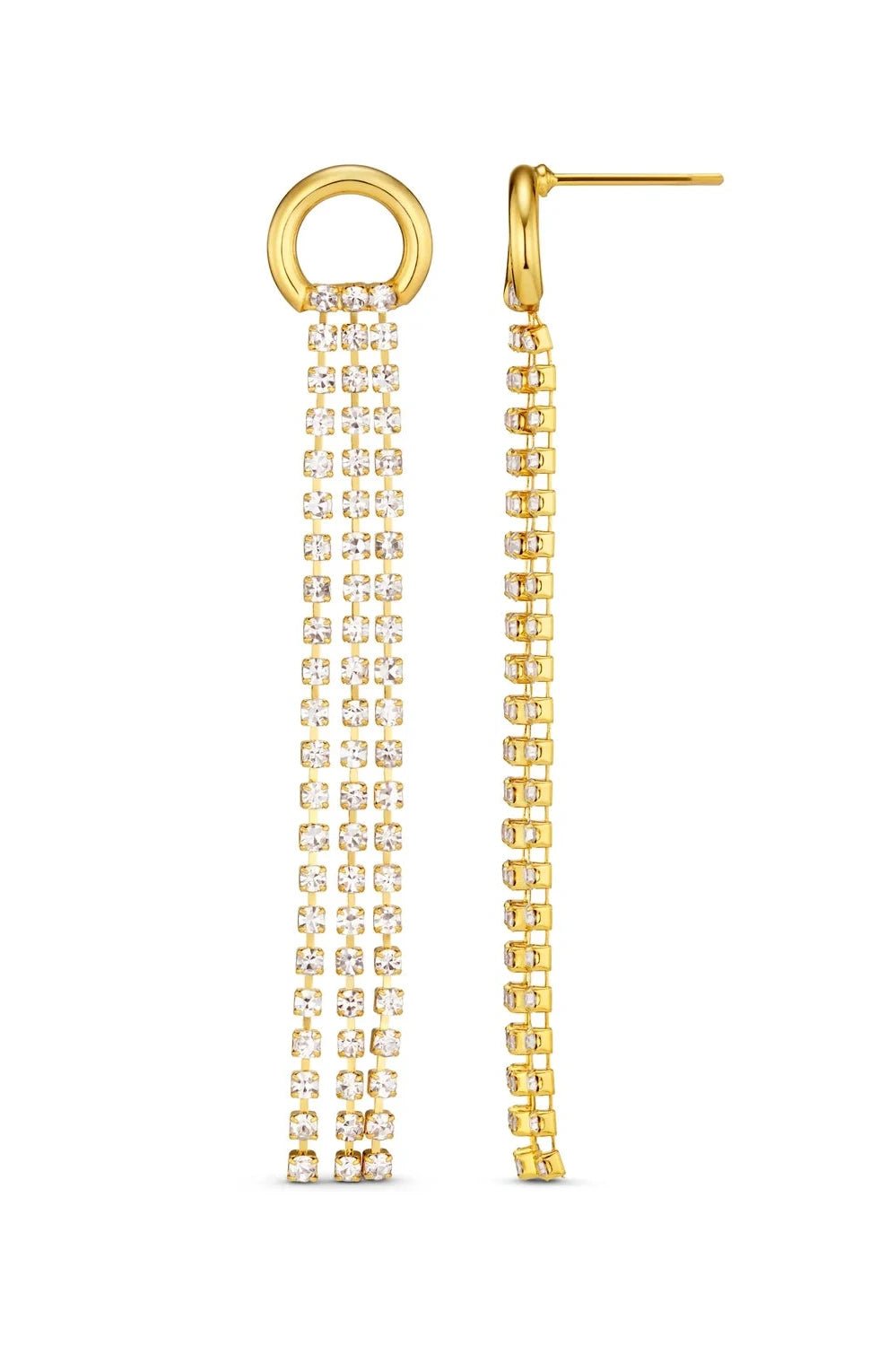 Open Circle Pave Drop Earrings Pale Gold | Accessories | Smuk - Dameklær på nett