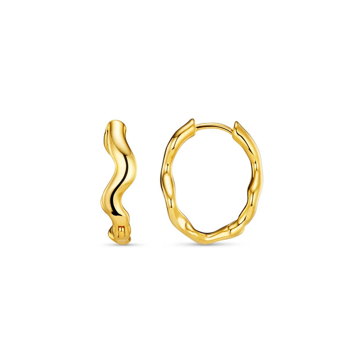 Organic Wave Oval Hoops Pale Gold | Accessories | Smuk - Dameklær på nett