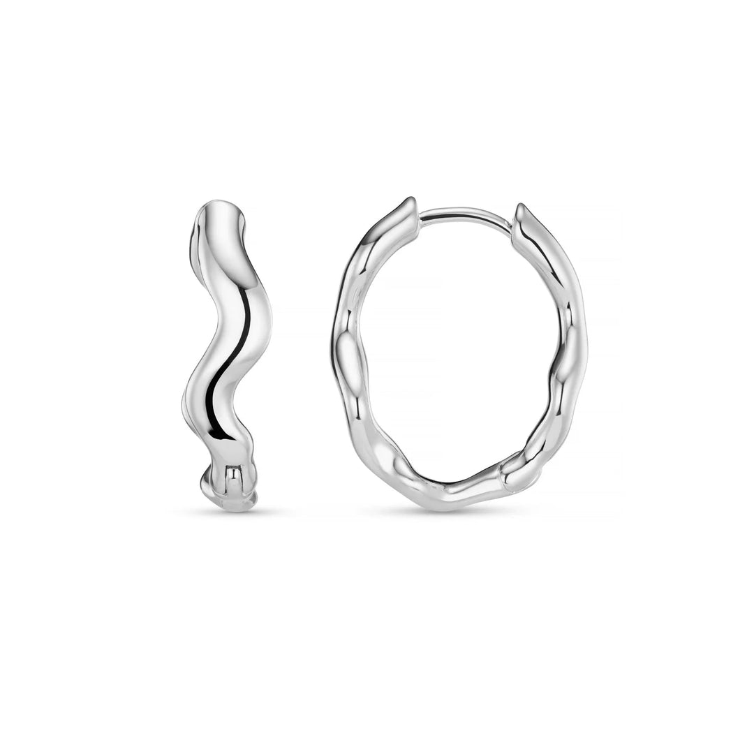 Organic Wave Oval Hoops Silver | Accessories | Smuk - Dameklær på nett