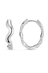 Organic Wave Oval Hoops Silver