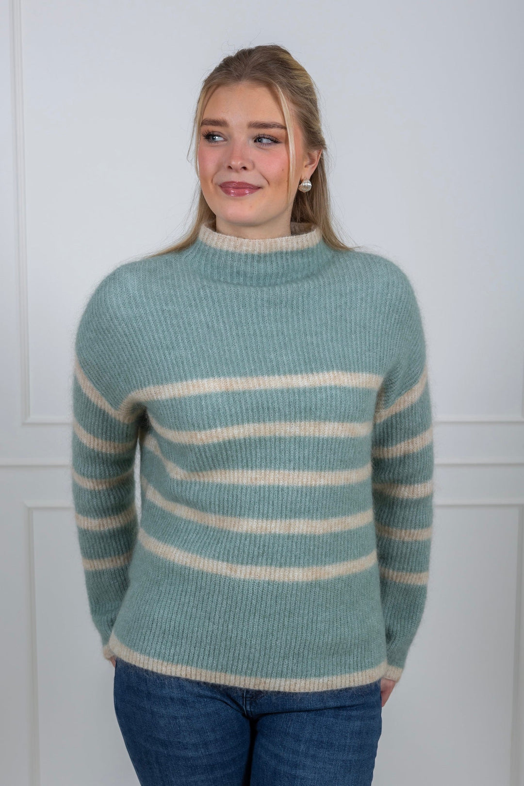 Ovalis Knit T - Neck Slate Green | Genser | Smuk - Dameklær på nett