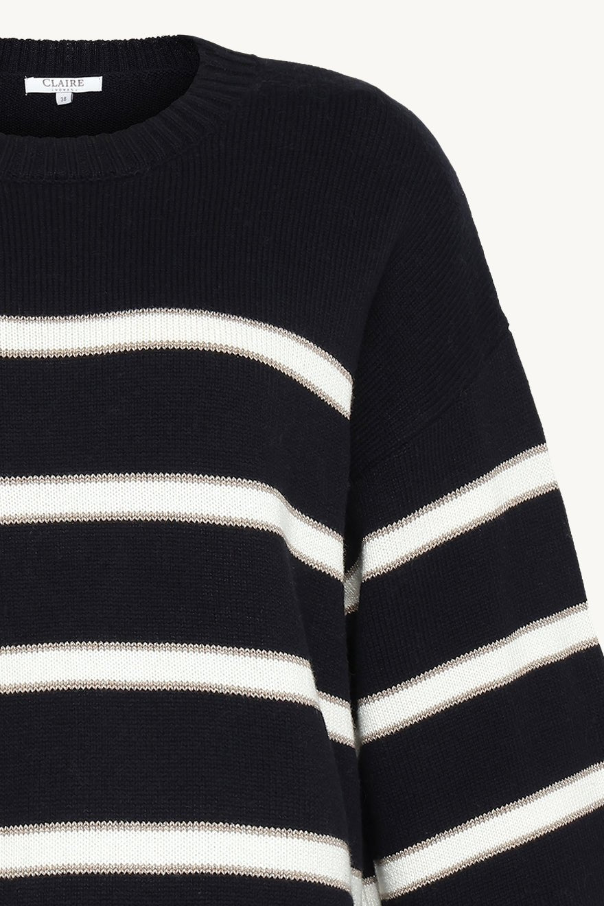 Palina Stripe Pullover Dark Navy | Genser | Smuk - Dameklær på nett