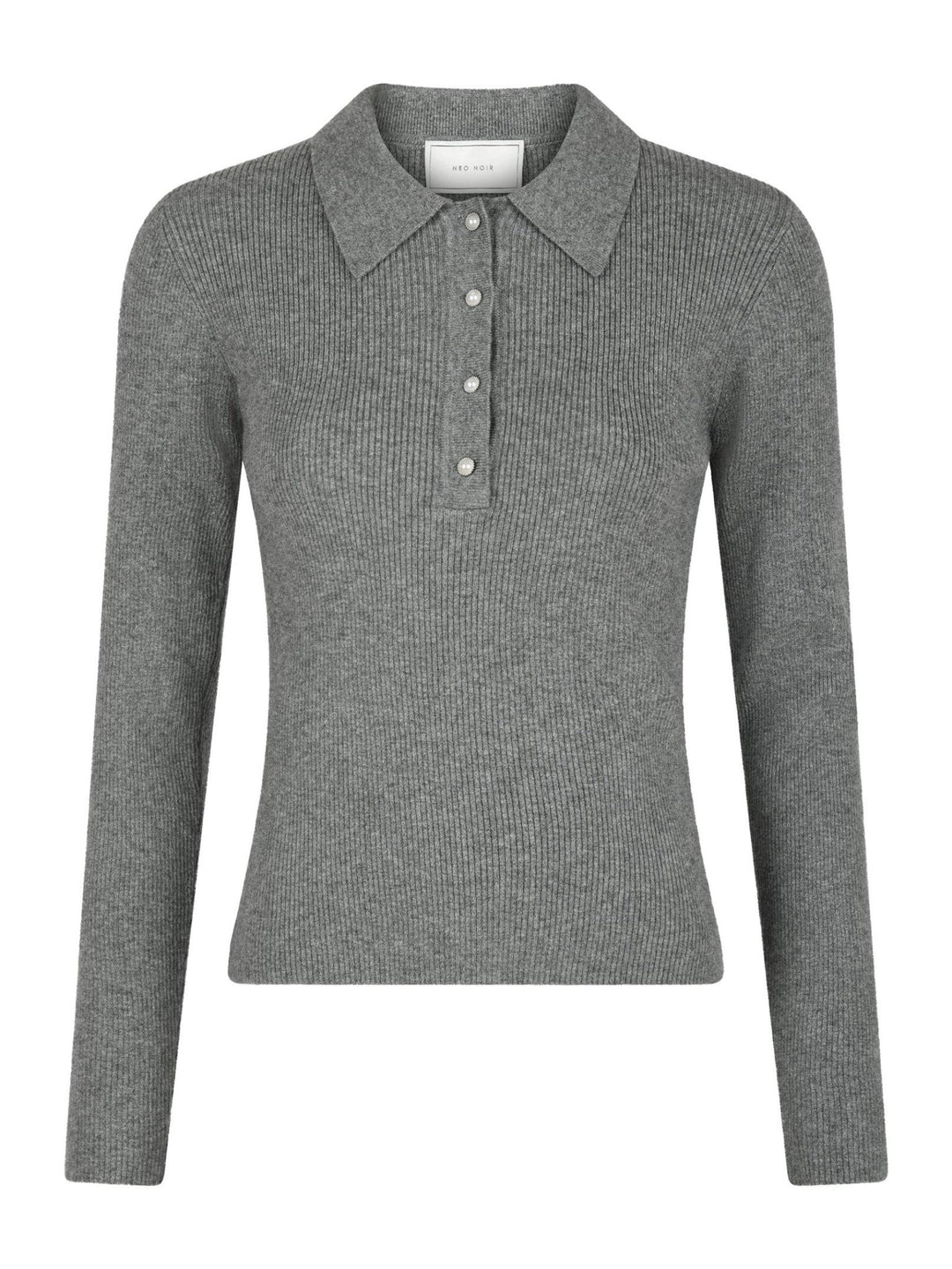 Panama Knit Blouse Dark Grey Melange | Genser | Smuk - Dameklær på nett