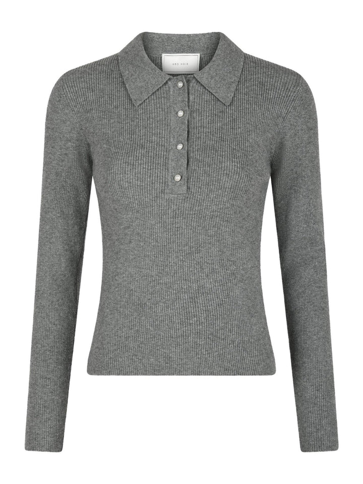 Panama Knit Blouse Dark Grey Melange | Genser | Smuk - Dameklær på nett