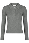 Panama Knit Blouse Dark Grey Melange