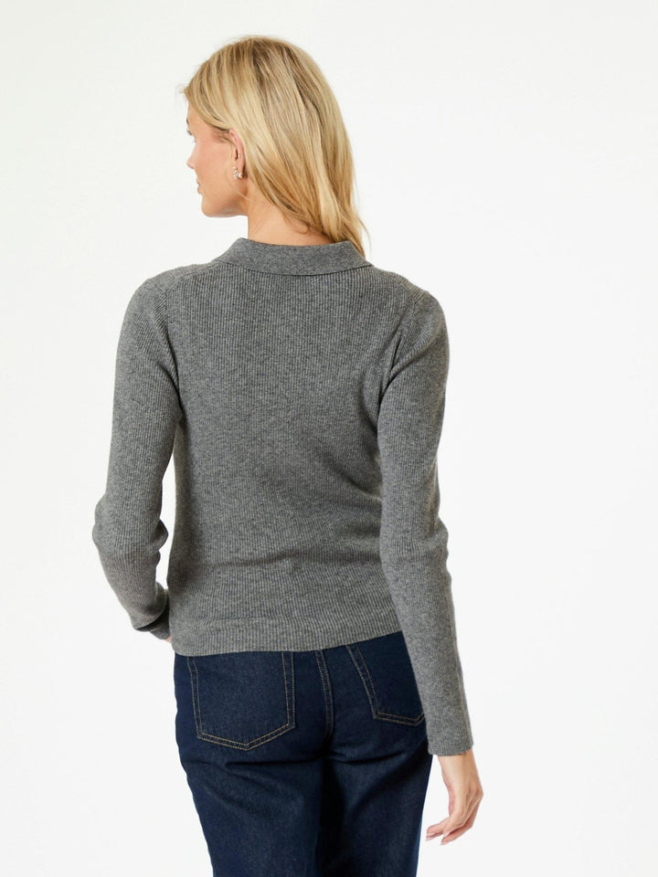 Panama Knit Blouse Dark Grey Melange | Genser | Smuk - Dameklær på nett