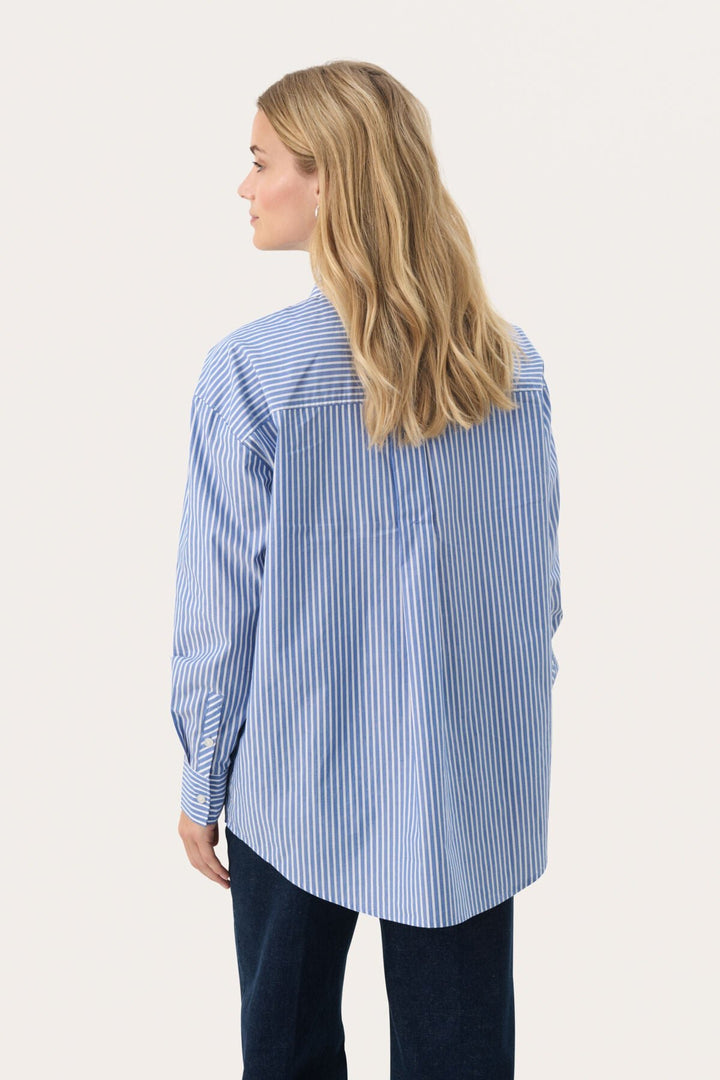 Parinazpw Shirt Amparo Blue Stripe | Skjorter og bluser | Smuk - Dameklær på nett