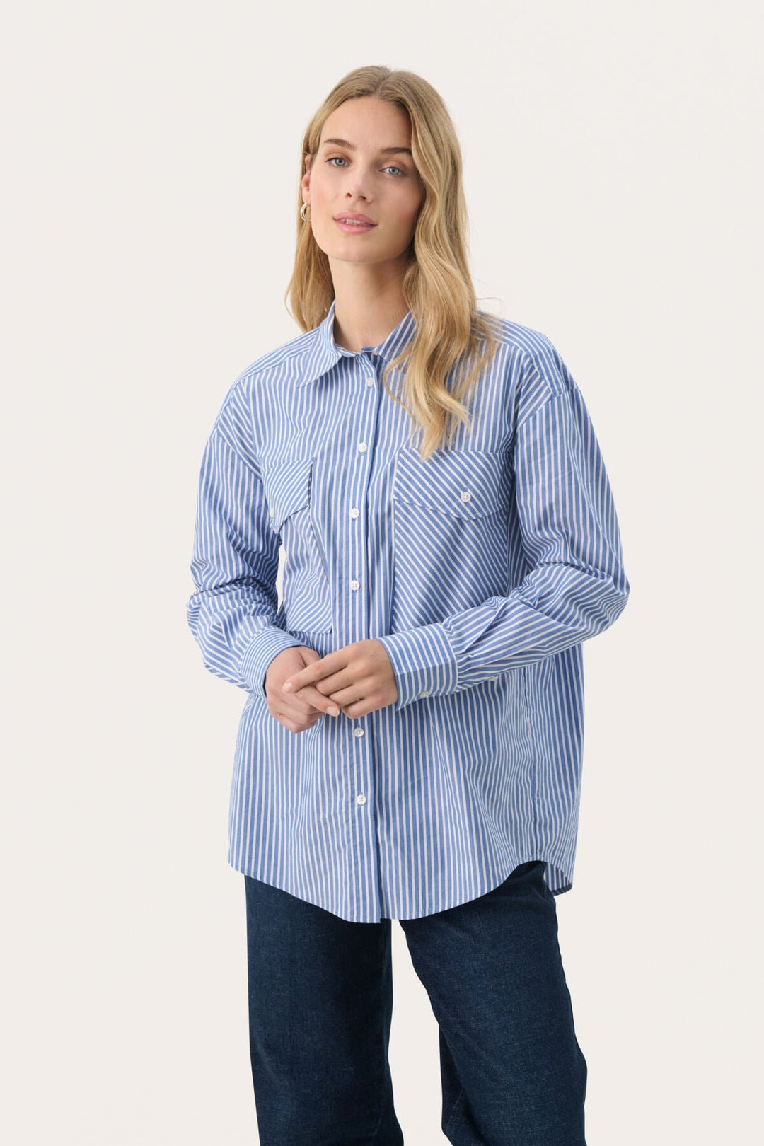 Parinazpw Shirt Amparo Blue Stripe | Skjorter og bluser | Smuk - Dameklær på nett