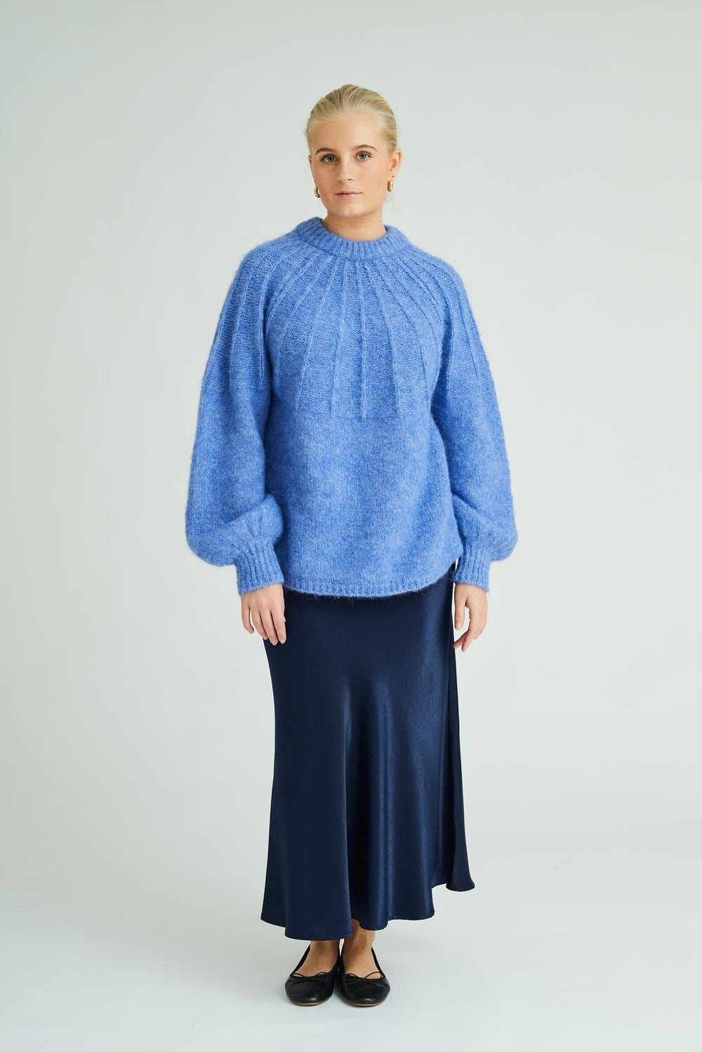 Patrisia Bow Knit Pullover Blue | Genser | Smuk - Dameklær på nett