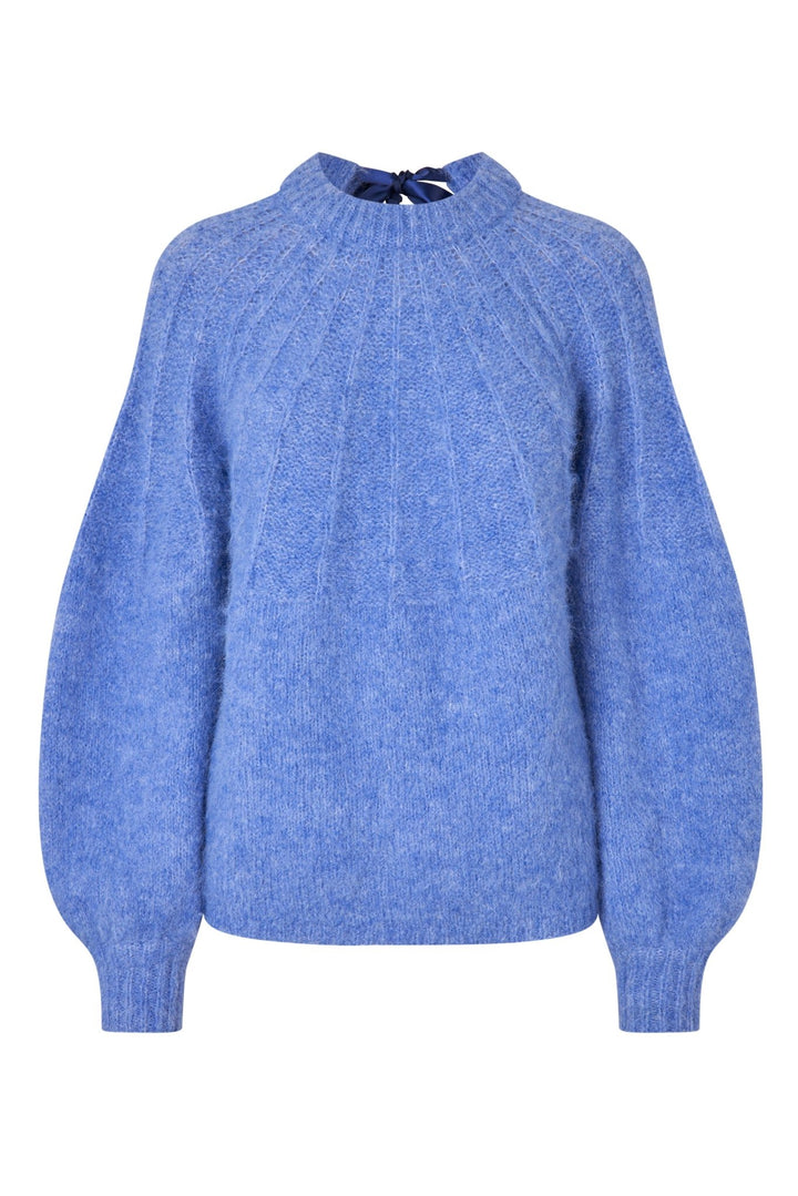 Patrisia Bow Knit Pullover Blue | Genser | Smuk - Dameklær på nett