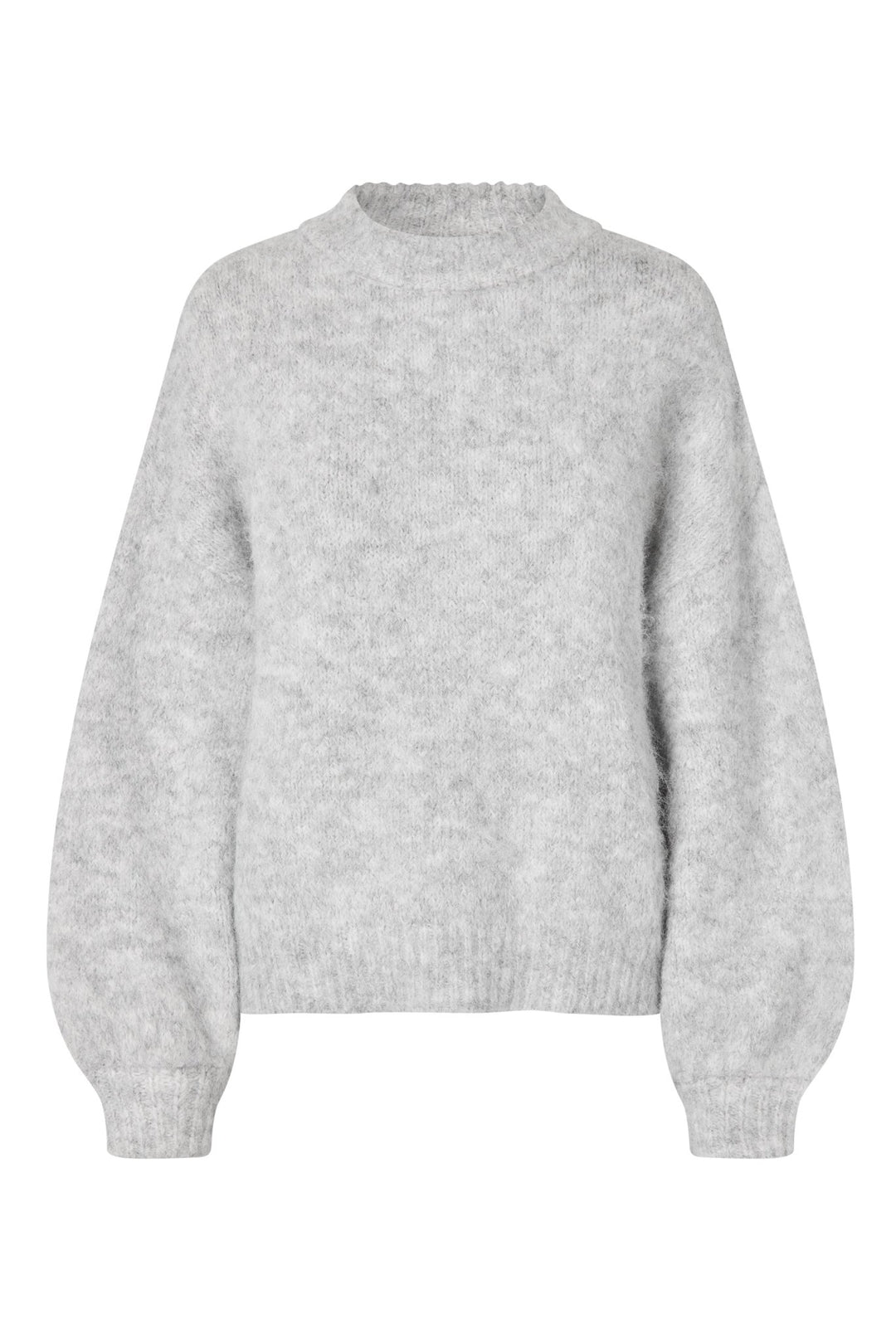 Patrisia Solid Knit Pullover Light Grey Melange | Genser | Smuk - Dameklær på nett