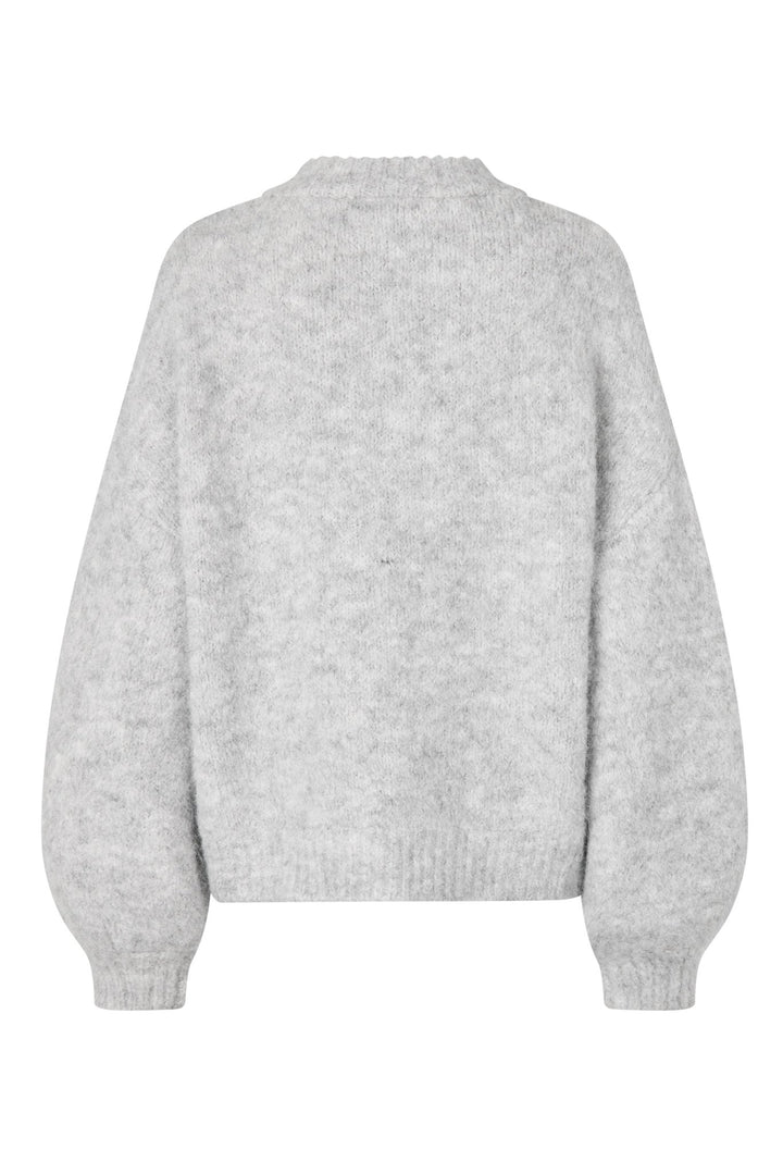 Patrisia Solid Knit Pullover Light Grey Melange | Genser | Smuk - Dameklær på nett