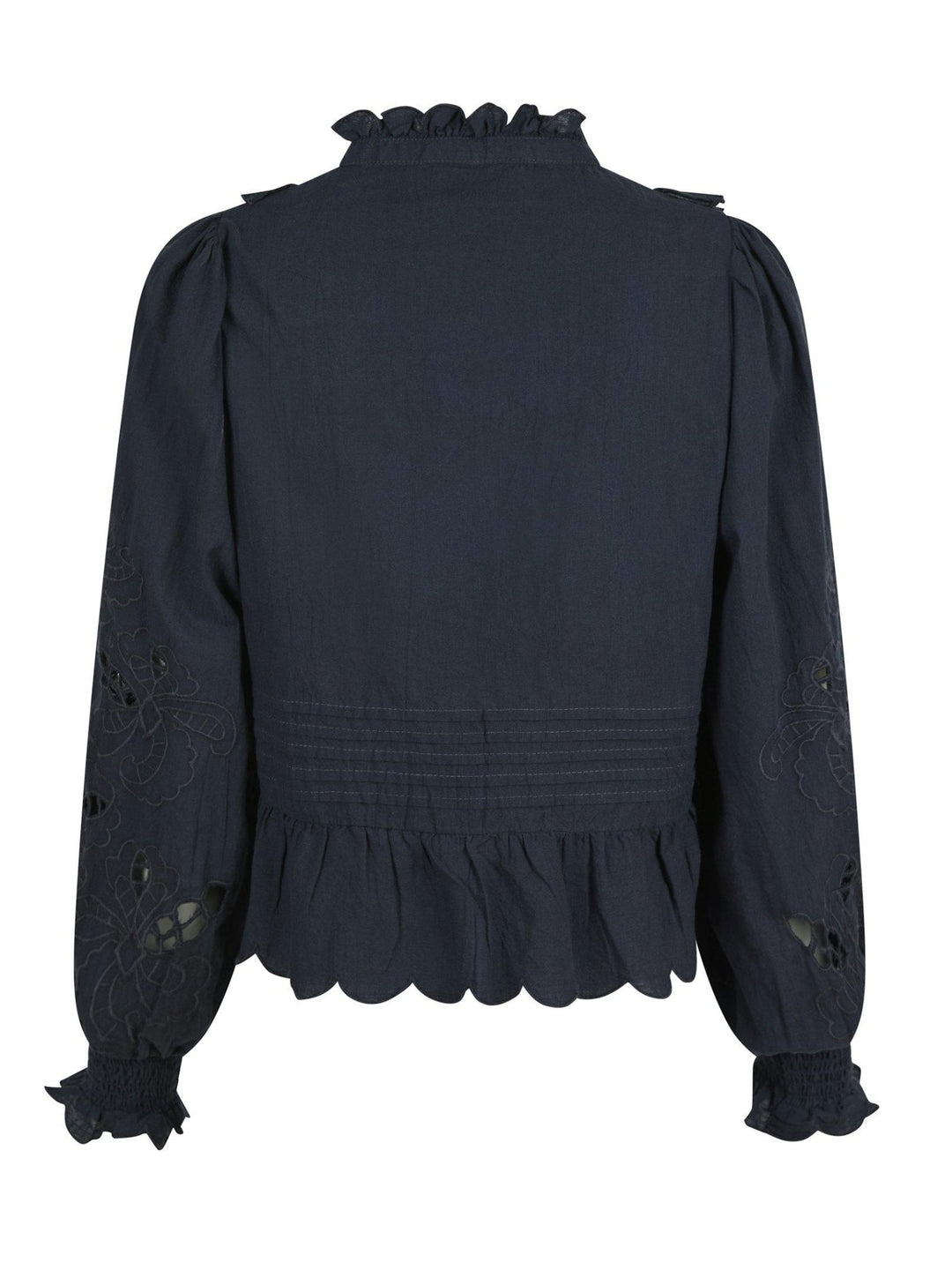 Petrine Embroidery Blouse Navy | Skjorter og bluser | Smuk - Dameklær på nett