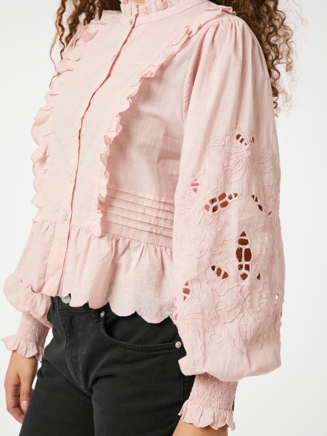 Petrine Embroidery Blouse Rose | Skjorter og bluser | Smuk - Dameklær på nett