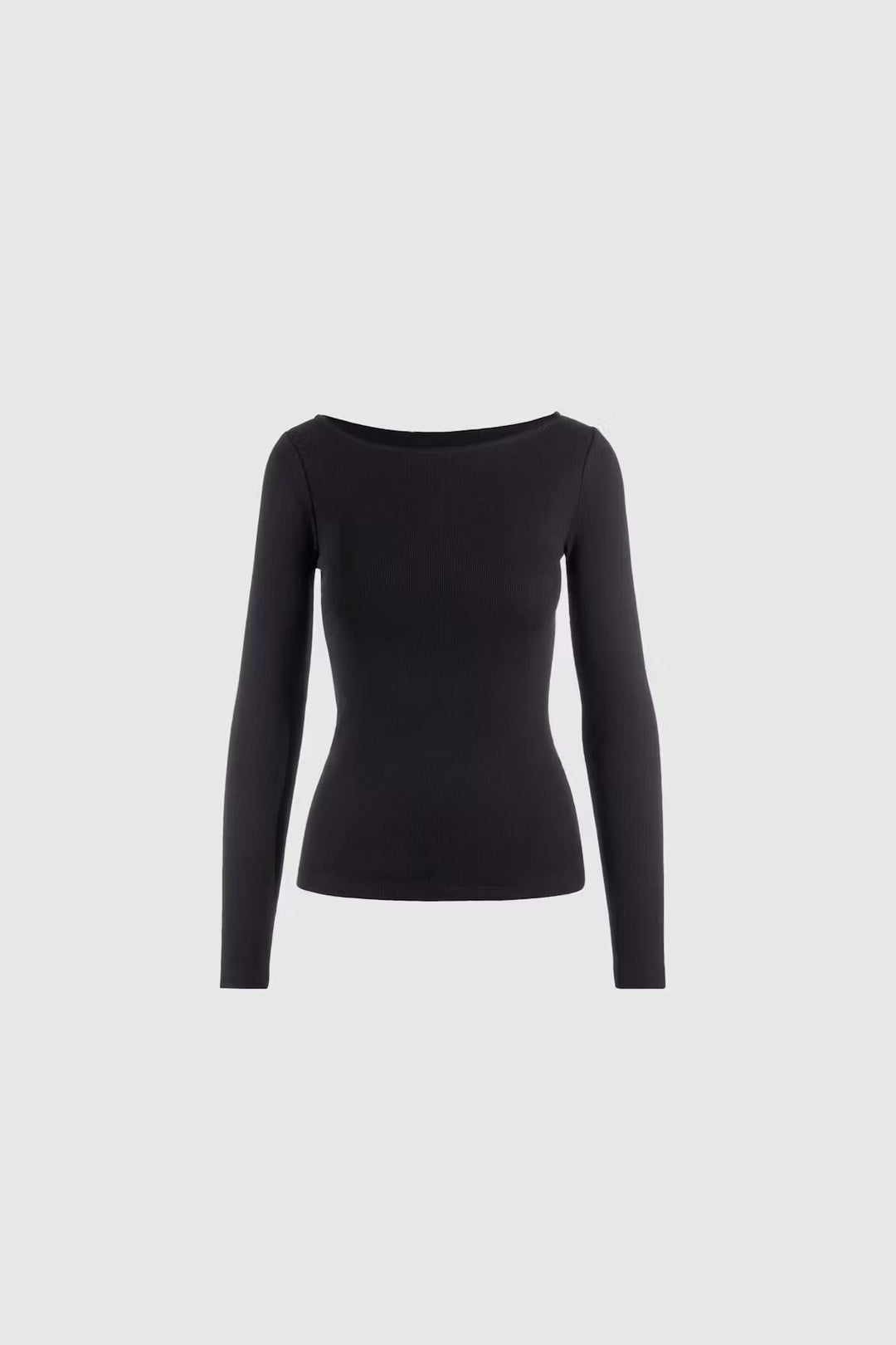 Petronella Rib Boatneck Black | Topper | Smuk - Dameklær på nett